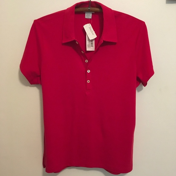 Joan Vass Studio Red Polo Shirt NWT - Picture 6 of 8